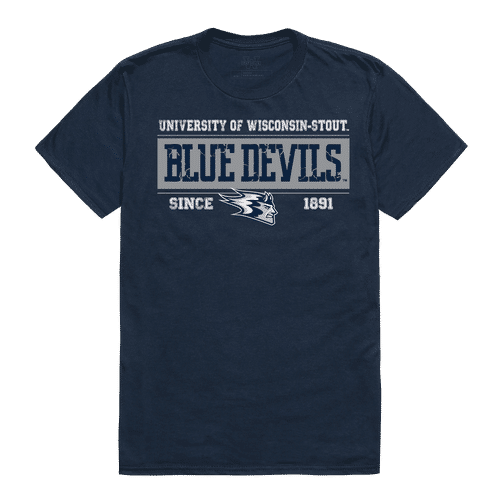 E152939 W Republic College Established Tee Shirt Wisconsin Stout Blue ...